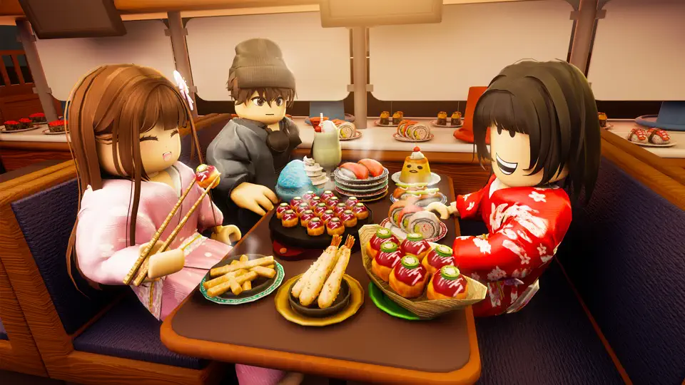 Conveyor Sushi Restaurant Celebrate Valentines day at Ocean Sushi.