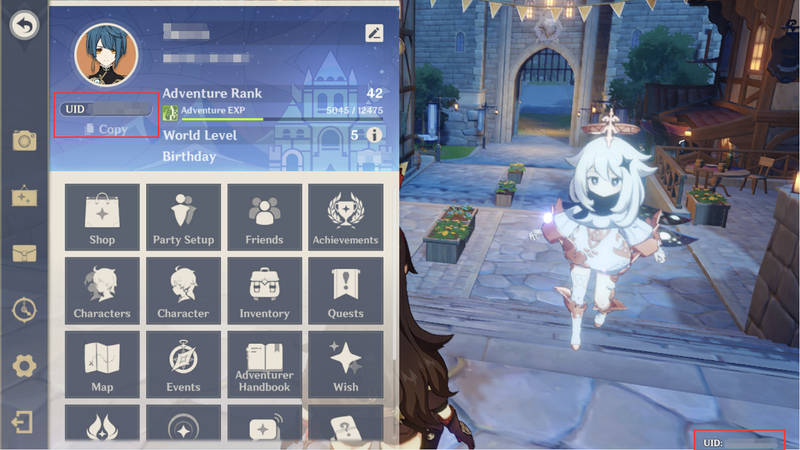 Genshin Impact UID Location